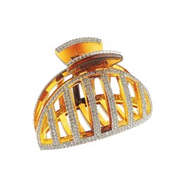 Sparkly Women Girls Thick Curly Long Hair X-Large Big Crystal Diamante Rhinestone Wave Jaw Clip Octopus Clamp Bridal Wedding Party Styling Claw Accessories Swirly Butterfly Claw Sunset Grill (Brown)