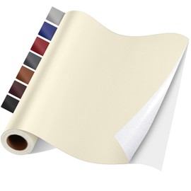 Self Adhesive Leather Repair Patch Kit, 31.4 in x 16 in Large Vinyl Leather Repair Tape for Furniture, Car Seat, Couch, Sofa, Chair Smooth Beige White