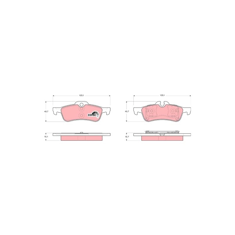 TRW GDB1561 Brake Pad Set, Disc Brake - (4-Piece)