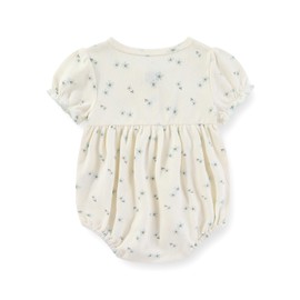 Ecojoy Baby Girl Vest 3 Pieces Grow Long/Short Sleeve Summer Fall Bodysuit with 3 Headbands/Hats, Floral short-sleeved