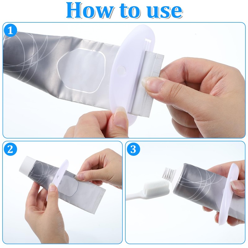 Ajcotahm 5PCS Plastic Toothpaste Tube Clip Dispenser White Toothpaste Squeezer