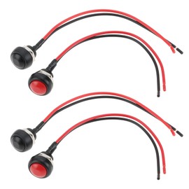 OTOTEC 4 Pieces 12 mm 1/2 Inch Mounting Hole Mini Round Waterproof Momentary Push Button Switch On Off PBS-33B 3A/125V AC 2 Pin