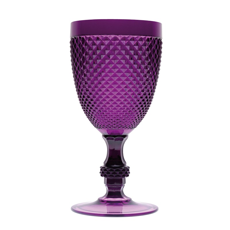 Excelsa Diamond Set of 6 Stemware Diamond Purple Reusable Plastic