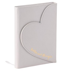 Eccolo Dayna Lee Love Journal & Notebook With Magnetic Heart Flap, 256 Acid-Free Ruled Pages (Gray - Notes and Things) - 5.5-x-7-inch