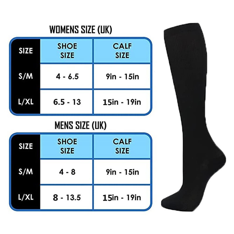 Cheeroyal (2 Pairs) Compression Socks for Men and Women Flight