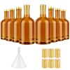 8 Pack 12oz Amber Glass Bottles with Cork Lids, Liquor