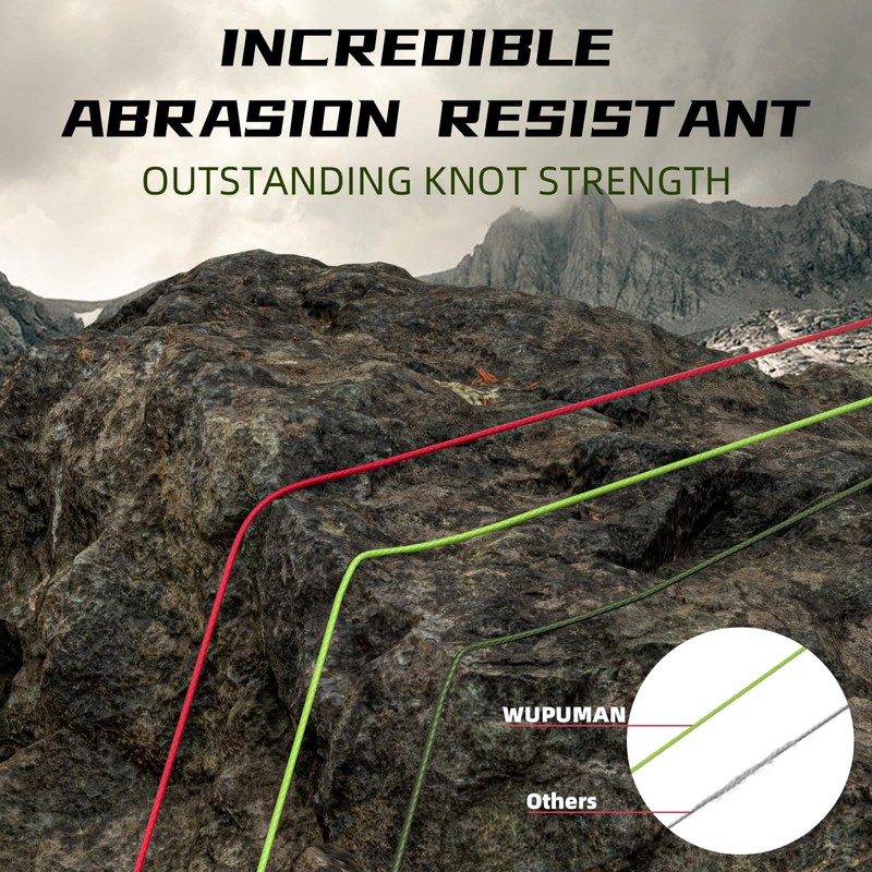 WUPUMAN Braided Fishing Line Non-Fading Super 100% PE Ocean, Lake,Parks,