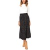 Hoerev Women Print Dot with Pockets Pleated Long Skirt Beach