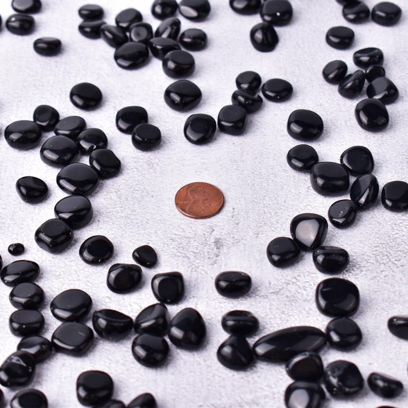 SigMntun Polished Obsidian Crystals - 72 pcs, 0.5" Handpicked Tumbled