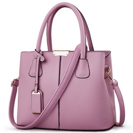 VARLIVOO Women Handbag Shoulder Bag for Ladies Messenger Bag for Female Top-Handle Bag Waterproof PU Leather Purple