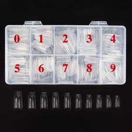 Beuniar Acrylic Nail Tips Clear 500Pcs French Artificial False Tip for Manicure Nails Art Salons & Home DIY