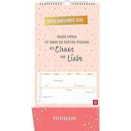 Unsere Familie ist genau die richtige Mischung aus Chaos und Liebe 2026: Der perfekte "Family Organizer" mit 5 Spalten und Zetteltasche