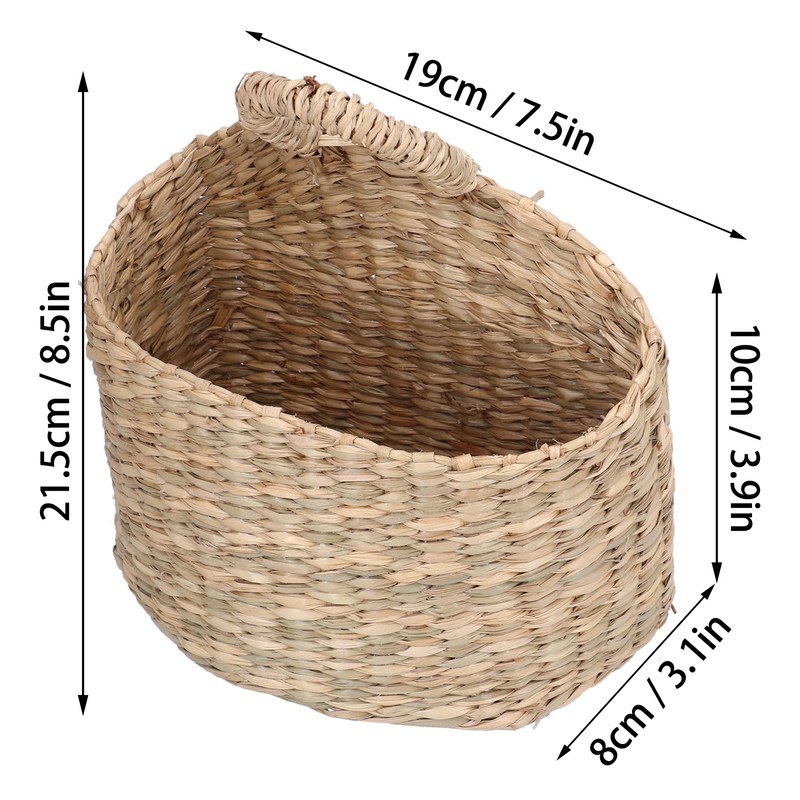 Hanging Basket Seagrass Woven Wall Hanging Storage Basket Organizer for