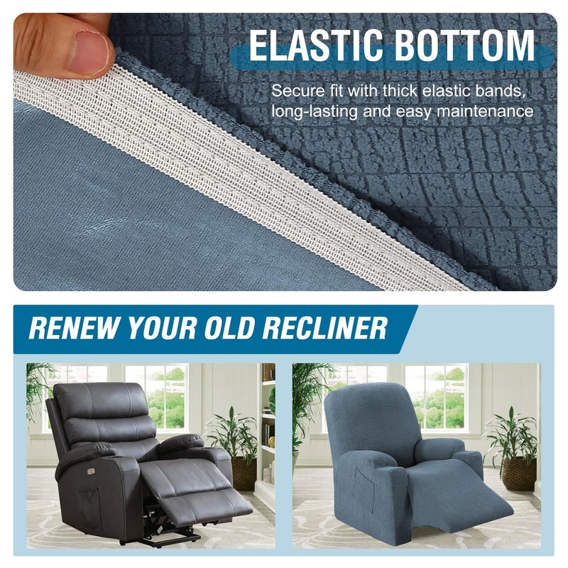 H.VERSAILTEX 100% Waterproof Stretch Recliner Cover Electric Power Lift Recliner