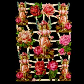 Glanzbilder Elves and Flowers Set of 4 Different Wafer Paper Sheets for Crafts and Decorating