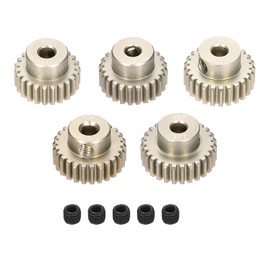Rebower 5Pcs 48P Pinion Gear Set 23T 24T 25T 26T 27T for 3.175 mm Shaft Aluminium Alloy Pinion Gear with Screws for RC Motor