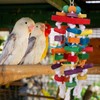 Bebochoi Parrot Toy Hanging Toy, Colourful Wooden Block Chewing Parrot
