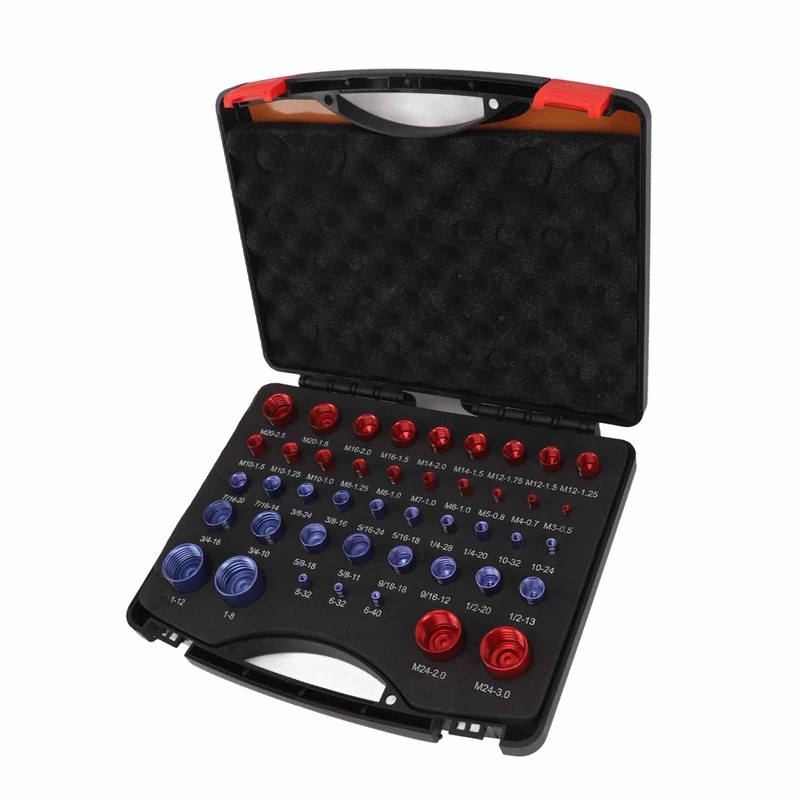 44-Piece Thread Tester for Nuts and Bolts (Red and Blue),