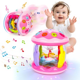 m zimoon Spielzeug 6 Monate Plus, Baby Light Up Spielzeug mit Musik, Sensorisches Spielzeug für 1 2 3 Jahre alte Jungen Mädchen, Musikalisches Spielzeug 12-18 Monate Krabbeln Lernen Geschenke,Rosa