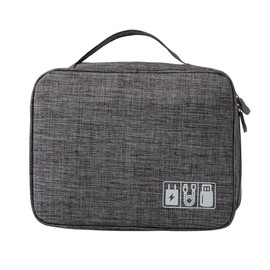 Travel Cable Organizer Bag, Electronics Organiser Carrying Case, Carrying Storage Case Gear Bag for Travel Gadget Cables Electronics Accessories, Black