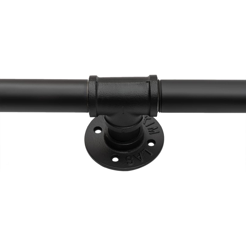 DYNAMI 14Ft Pipe Stair Handrail,Wall Mount Black Galvanized Industrial Iron