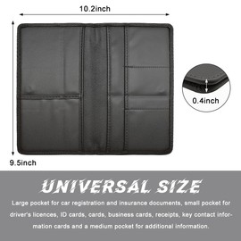 Yourkar Car Registration and Insurance Card Holder, Leather Vehicle Document Holder Wallet with Magnetic Shut, Premium Glove Box Essential Card Driver License Paperwork Organizer (Classic, Black)