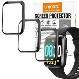 smaate Compatible with GRV FC1 1.83” Smartwatch, 3D Screen Protectors, 3 Piece, Full Coverage, Anti-shatter