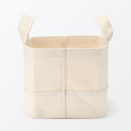 Muji 23089999 Cotton Canvas Soft Box with Handle, Slim, Small, Approx. Width 14.6 x Depth 7.3 x Height 6.3 inches (37 x 18.5 x 16 cm)