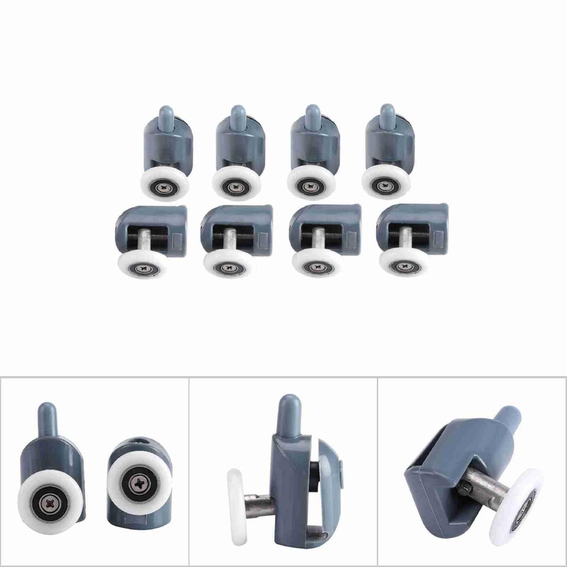 8Pcs Shower Door Rollers Shower Door Runners/Wheels/Pulleys/Guides Home Bathroom DIY