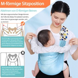 HINATAA Breathable Baby Sling Adjustable Baby Carrier Swaddle, Quick Drying, 3D Mesh, Thick Shoulder Straps, Elastic for Summer, Pool, Beach, Newborn Wear (Blue)