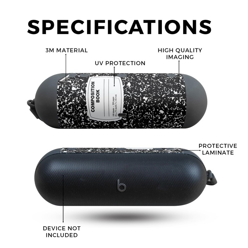 Speaker Skin Compatible with Beats Pill (2024) - Composition Book