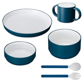 tak KIDS DISH Gift Box Cutlery Standard Navy/Tack Kids Dishes Dishwasher Safe (Navy) Children's Dinnerware Set JTN-1001-NV