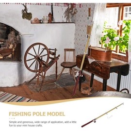 1Pc 1/12 Miniature Fishing Pole Dollhouse Decoration Accessories, Miniature Fishing Pole, Dollhouse Decor Accessories