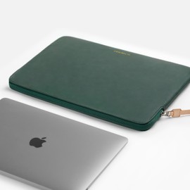 Comfyable Leather Laptop Sleeve Compatible with 16 Inch MacBook Pro M5 Pro/Max & 15 Inch MacBook Air M5 2026 (Loose Fit), Midnight Green