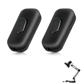 Lnline Switch Intermediate Switch, 6 A 250 V Cable Switch for All Types of Electric Lamps, Suitable for Table Lamps, 2 and 3 Core Supply Lines, Pack of 2