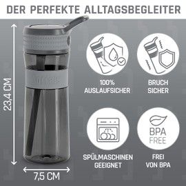 Boddels Een Drinking Bottle 600 ml – Your Water Bottle for Every day, grey, 600 ml