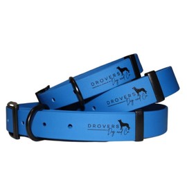 DROVERS Dog and Co Super Tuff Collars - Blue - Stink Proof - Maximum Strength - Easy Clean (Large)