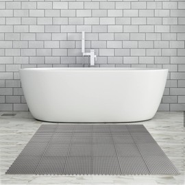 YIYIBYUS Bathtub Pillow mat,24 Pack Drainage Interlocking Floor Mats, 11.81 * 11.81in Shower Bathroom
