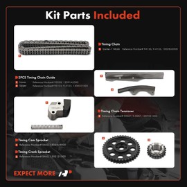 A-Premium 6PCS Engine Timing Chain Kit W/Sprocket & Tensioner & Guide Compatible with Datsun - 200SX 1977-1979, 510 1978-1979, 610 1974-1976, 620 1975-1979, 710 1975-1977, 720 1980 - L4 2.0L