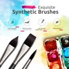 Professional Watercolour Brushes Synthetic Set - 6 Faux Squirrel Watercolour