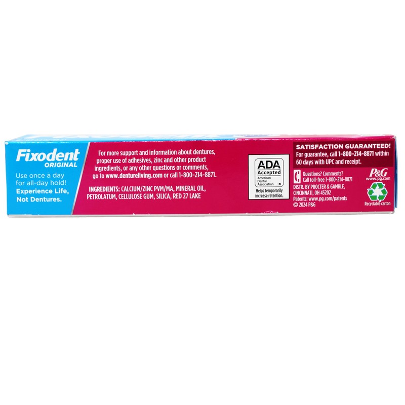Fixodent Complete Original Denture Adhesive Cream 2.4 Oz (Pack of
