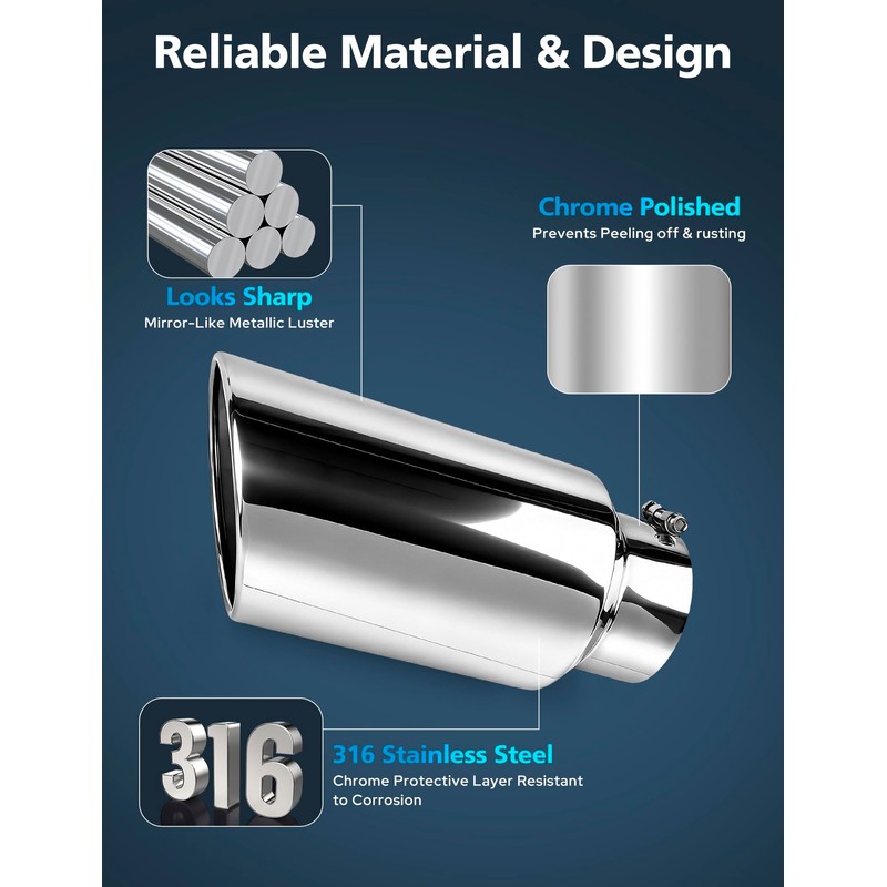 RP Remarkable Power, 5 inch Exhaust Tip,5 Inlet 7 Outlet