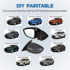 Lqito Left Driver side Mirror Fits 2020-2024 Ford Escape with Blind Spot Mirror, Power Glass Without turn signals can be DIY Paintable Replace LJ6Z17683AFT LJ6Z17683DA LJ6Z17683DB(7 Pins)