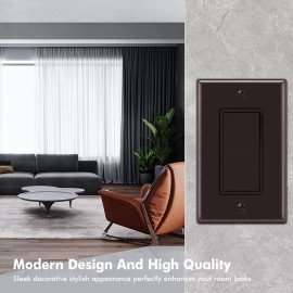 Smart-us 10 Pack Decora Light Switch Brown, Single Pole Paddle Rocker,15A 120V/277V