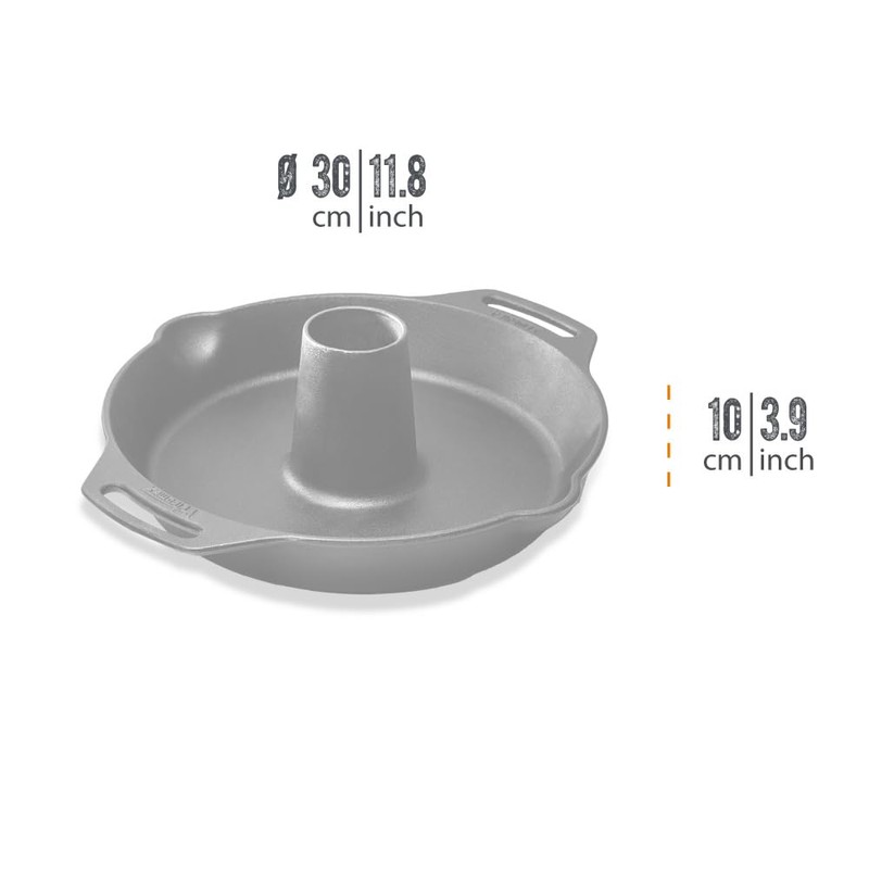 Petromax Poultry Roaster Pan, Cast Iron Roasting Cookware for Oven