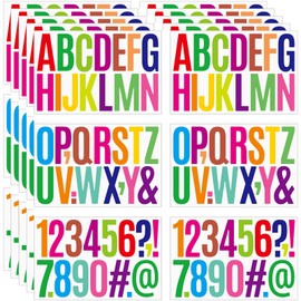 YNHAY 480 Pcs Waterproof 3" Vinyl Alphabet & Number Stickers - Self-Adhesive for Mailboxes, Windows, Doors, Signs, Vehicles & More, Colored