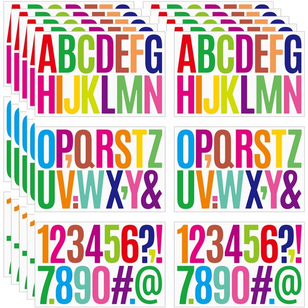 YNHAY 480 Pcs Waterproof 3" Vinyl Alphabet & Number Stickers