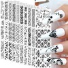 30 Sheets Black Lace Nail Stickers for Nail Art 3D