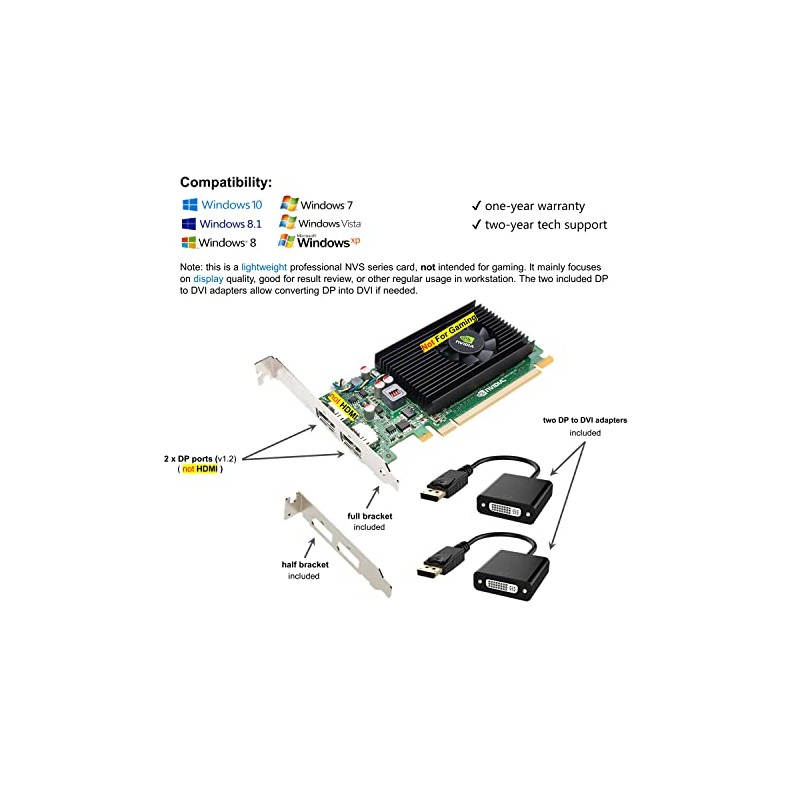 Epic IT Service - Quadro NVS 310 Dual displayports, with