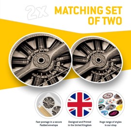 Awesome Vinyl Stickers (Set of 2) 20cm - Vintage Aircraft Engine & Propeller Plane Fun Decals for Laptops,Tablets,Luggage,Scrap Booking,Fridges #46395